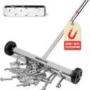 Magnet Sweeper Magnetic Nail Roller: 17-Inch Heavy Duty Magnet Nail Pickup Rolling Tool with Telescoping Adjustable Handle 8.8-Pound Capacity Ideal for Workshop Garage Yard Construction Cleanup