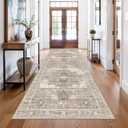 RUUGME Oriental Rug Hallway 4x10 - Washable Runner Rug Soft Stain Resistant Carpet for Kitchen entryway Vintage Decor Ultra-Thin Rugs with Non Slip Backing Perfect for RV Owners&Van Lifers 4X10 Beige