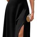 BeryLove Women's Formal Elegant Wedding Guest Dresses One Shoulder A Line Maxi Cocktail Slit Dress, XL