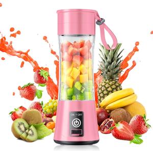 Cordless Mini Blender Make Smoothies & Shakes - Portable Blender with 380ML BPA-Free Travel Cup, USB Rechargeable, Easy to Clean, Suit in Gym/Office
