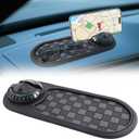 Multifunction Car Anti Slip Mat Phone Holder, Rotatable Anti Slip Mat for Car Dashboard with Temporary Parking Numbe