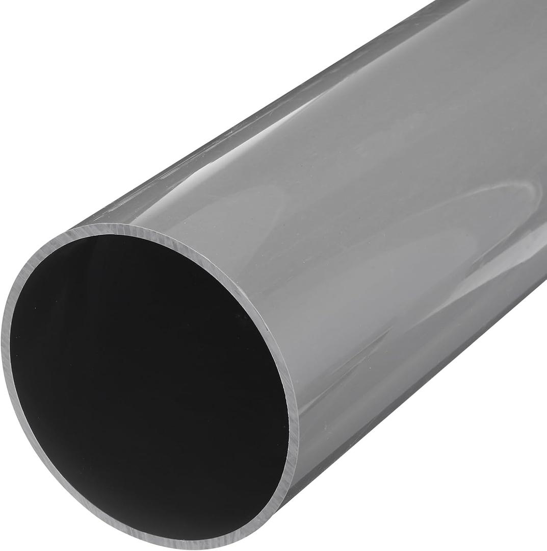 MECCANIXITY 5.5 Inch PVC Rigid Tube Round Pipe 131.4mm ID 140mm OD 500mm Light Grey High Impact for Water Pipe, Crafts, Decoration, Cable Sleeve