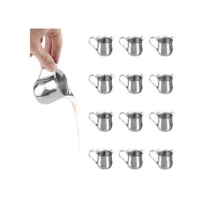 3 Oz Small Creamer Pitcher, Stainless Steel Bell Creamers, Mini Creamer Dispenser with Pouring S