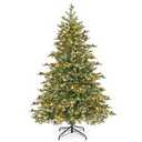 6/7/8 Feet Christmas Tree with Warm White LED Lights and Pine Cones