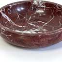 Large Decorative Marble Bowl, 7.87 inches,Natural Stone Round Bowl for Home Decor, Fruit, Nuts, Jewelry tray,Coffee Tables Centerpiece, Soap Serving (Purplered-7.87inch)