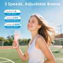 3-in-1 Portable Mini Fan, Power Bank & Flashlight, Ultra Lightweight Pocket Fan with 3 Speeds, 2000mAh USB Rechargeable for Travel/Camping/Outdoor, Gifts for Women & Kids (Pink)