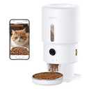 Automatic Cat Feeder with Camera 5G WiFi Timed Cat Food Dispenser, 1080P HD Video with Night Vision, 115 Meals, 199 Portions, 2Way Audio, Keeps Dry Food Fresh, 5L Auto Pet Feeder Also for Dogs White