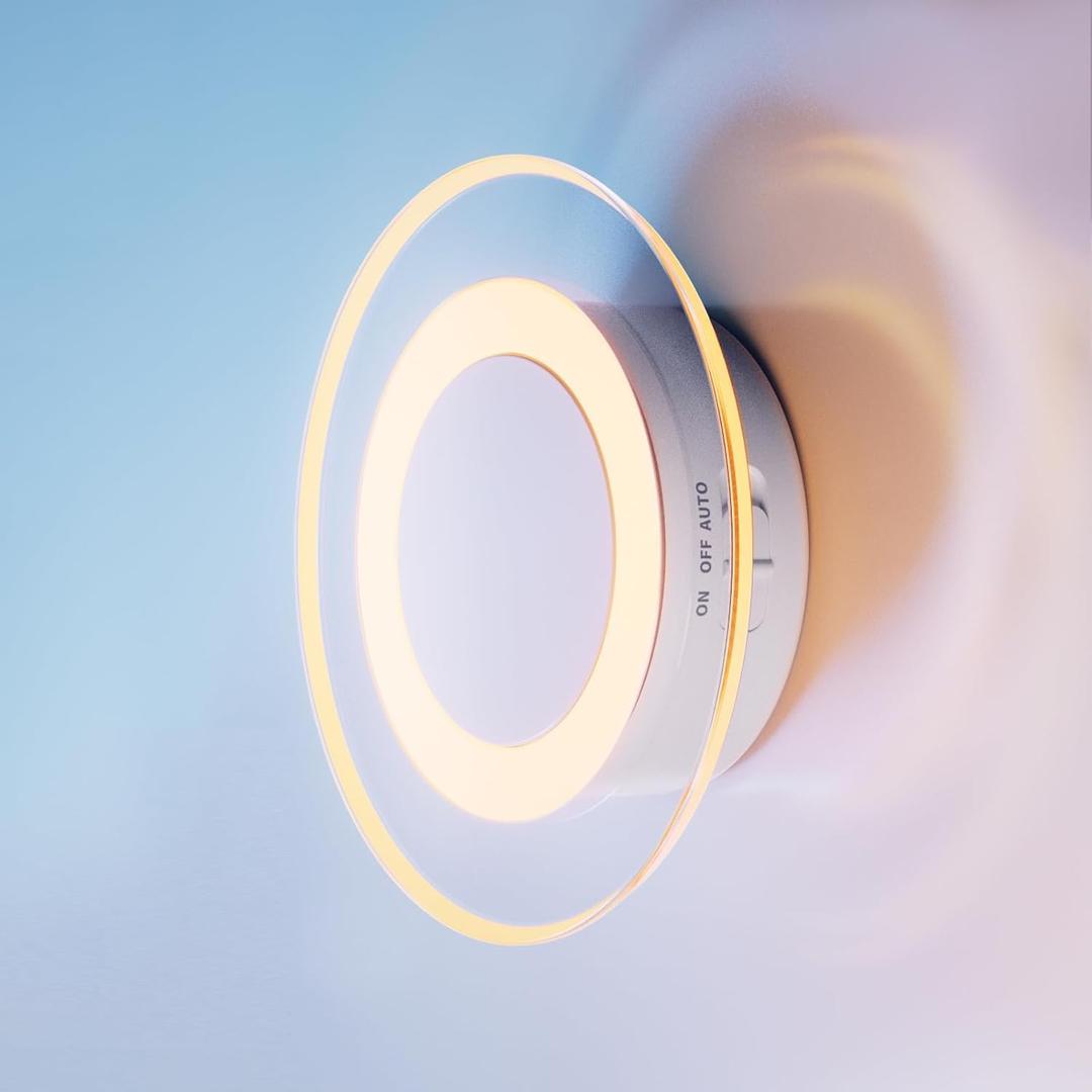 Magnetic Motion Sensor Night Light with Stick-On Base, Cruise Rechargeable Battery Powered Cordless Glow Light, Ideal for Bedroom, Bathroom, Stairway- Moonlit (1 Pack)