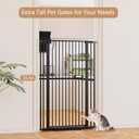 55.1" Extra Tall Cat Gate for Stairs, 26.1-29.7" Wide66.5-75.5cm Auto Close Cat Gate Indoor for Doorway/Hallways/Kitchen, No Drilling High Pressure Mounted, 1.37" Narrow Bar Spacing, Black
