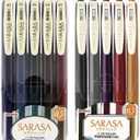 Zebra Sarasa Clip 0.5 Retractable Gel Ink Pen, Rubber Grip, 0.5 mm, Vintage Colors, 10 Color Bundle (JJ15-5C-VI+JJ15-5C-VI2)