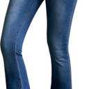 roswear Women's Trendy Stretchy Flare Jeans Mid Rise Bootcut Curvy Denim Pants (L)