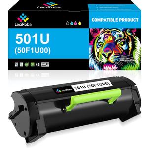 LeciRoba 20000 Page-Yield 50F1U00 501U Toner Cartridge Replacement for Lexmark MS510 MS510dn MS610 MS610dn MS610de MS610dte MS610dtn Mono Laser Printer (20,000 Pages, 1-Pack)