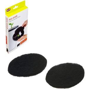 Chef'n EcoCrock Natural Charcoal Filter Refill Pack (2-Pack), Black, Dimensions - oval, approx. 6-1/2 x 5 inches, 3/8 inch thick