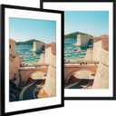 Golden State Art 18X24 Poster Frame with White Mat for 16X20,Black(2 Pack)