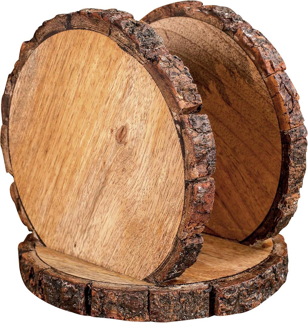 Kitchen Dining Table Countertop Living Room Home, Bar Restaurant Indoor Outdoor Use mango Farmhouse Paper Napkin Storage Dispenser |Mango wood bark Napkin holder | Size 5.5x5.5x5.5 (Natural)