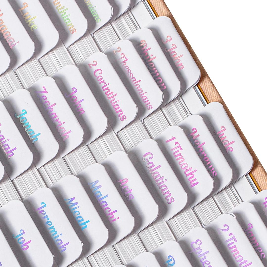 Mr. Pen- Bible Tabs, 75 Tabs, Holographic Laminated Bible Tabs for Women and Men, Bible Tabs for Study Bible, Bible Index Tabs, Bible Book Tabs, Bible Labels Tabs, Mr Pen Bible Tabs
