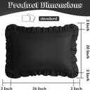 KKJIAF Ruffle Pillow Cases Standard Size Set of 2, Ruffled Pillow Covers with Envelope Closure, Wrinkle Resistant Pillowcases 20" x 26", Ruffled Pillow Shams, Black
