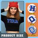 104 Pcs Chenille Letters Patches Iron on Large 3.2 H x 2.4 W College Letters Patches Embroidered Trimmed Preppy Alphabet for Clothing Repairing(Blue)