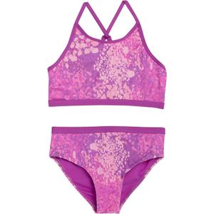 Lands' End Girls' Swim UPF 50+ Adjustable Strap Bikini Set (X-Small, Neon Purple)