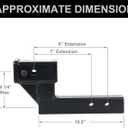 864122 Trailer Hitch Riser 2 inch Receiver Hitch Extension with 4-1/4 inch Rise/Drop, Solid ShankHitch Pin Kit Included