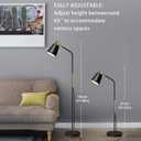 LALISU Floor Lamp, Industrial Floor Lamps for Living Rooms Rustic Farmhouse Reading Standing Floor Lamp Adjustable Metal Heads Indoor Task Lighting for Living Room Bedroom Office Home Dcor (Black)