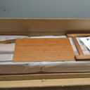 Shoe Bench with Hidden Drawer and Side Holder, 2 Tier Entryway Bench with Storage 39.4 in, Bamboo Shoe Rack with Cushion for Entryway Hallway Living Room Bedroom