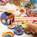 Funto Acrylic Paint Pens for Rock Painting, Fabric, Wood, Canvas, Metal, Ceramic, Glass, 24 Colors Paint Marker Set, Non-Toxic, Quick Drying