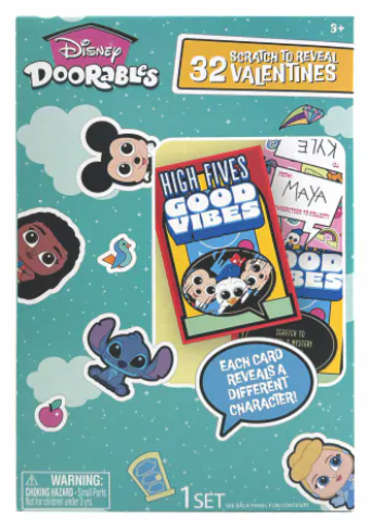 Disney Doorables 32 Scratch To Reveal Valentine's Card's- 2 Pack