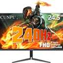 CUNPU 24 Inch 240Hz Gaming Monitor, 1080p FHD, Fast VA Panel, 1ms Adaptive Sync, Ultra Slim Frame, 16.7M Colors, sRGB 100%, HDMI 2.1 & DP 1.4, VESA, Eye Care, for PS5, Xbox, Gaming Computer Monitor