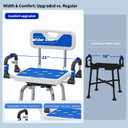 Heavy Duty 360 Swivel Shower Chair for Elderly, 550LB Bariatric Shower Bench with Adjustable Height & Padded Seat, Folding Stool for Inside Shower Bathtub Bathroom