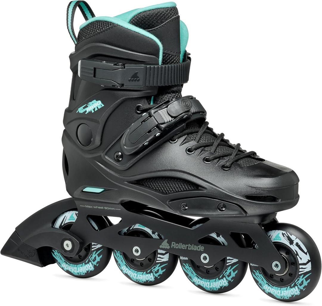Rollerblade RB 80 Women's Urban Inline Skate, Black and Light Blue (5)