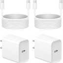 iPhone 17 16 15 Charger Fast Charging - 2 Pack 20W USB C Charger Block with 6FT Type C Cable Compatible with iPhone 17/17 Pro/17 Pro Max/Air/16/16e/15, iPad Pro, Air M3/M2/5/4, 11th/10thWhite