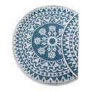 DII Contemporary Indoor/ Outdoor Lightweight Reversible Fade Resistant Area Rug, Great For Patio, Deck, Backyard, Picnic, Beach, Camping, & BBQ, 5' Round, Blue Floral