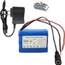 KBT 12V 5200mAh Rechargeable Li-ion Battery, Bare Leads Wire Replacement Battery Pack with Charger Compatible with 12V Devices RC Car, Boat, Robot, DIY, LED Light Strip, CCTV Camera