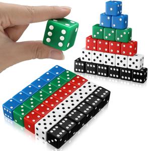 Poen 30 Pcs Standard Dice 25 mm Casino Theme Party Dice Large Opaque Jumbo Acrylic D6 Bulk Sifter for Casino Theme Party Board Vegas Birthday Supply(Black)