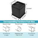 BTSD-home 4 inch or 8 inch Bed Risers Heavy Duty Stackable Furniture Risers Bed Lifts Risers for Couch, Sofa, Desk or Table Legs Extenders 8 Pack
