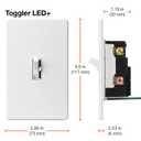 Lutron Ariadni/Toggler LED+ Dimmer Light Switch for Dimmable LED, Halogen and Incandescent Dimmer Switch, 150W, Single-Pole/3-Way, AYCL-153P-WH, White