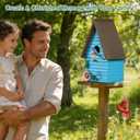 Bird Houses for Outside,Blue Bird Houses for Outdoors,Hanging Birdhouses for Outdoor,Wooden Bluebird Houses for Outside,Country Style Hummingbird Nest Box,Yard Decorative Gift for Bird Lovers