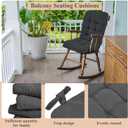 Juexica 4 Sets Outdoor Patio Chair Cushions Seat High Back Tufted Pillow Replacement Rocking Chair Cushions Pads for Patio Summer Seasonal Indoor Home Office (Dark Gray), 17 X 17 Inch