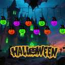 6FT 25LED Halloween Hooded Pumpkin String Lights, Icicle Light Strand with 10 Witch Hat Pumpkin Lights, 8 Lighting Modes, Battery Operated, Indoor Outdoor Holiday Decoration