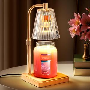 Candle Warmer Lamp with Timer Dimmer, Christmas Birthday Gifts for Mom Women Sister, House Warming Gifts, Fall Decorations for Office Room Home Decor, Adjustable Vintage Clear Wax Melt Warmer