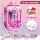 Marlrin Claw Machine for Kids, Mini Vending Machine Girls Unicorn Toys, Candy Grabber Prize Dispenser with Sound & 20 Mini Plush Toys, Electronic Arcade Game Indoor Toy for Home Party Birthday Gifts