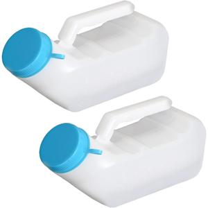 Upgraded Urinals for Men with Glow in The Dark,1000ml Thick Pee Bottles with Lid,Spill Proof Urinal Bottle for Car,Hospital,Elderly & Incontinence,2 Pack