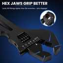 Adjustable AN Wrench 3AN-16AN - Lightweight Aerospace Aluminum, Black Anodized Finish for AN Hose & Fuel Line Fittings (Non-Scratch Jaw)