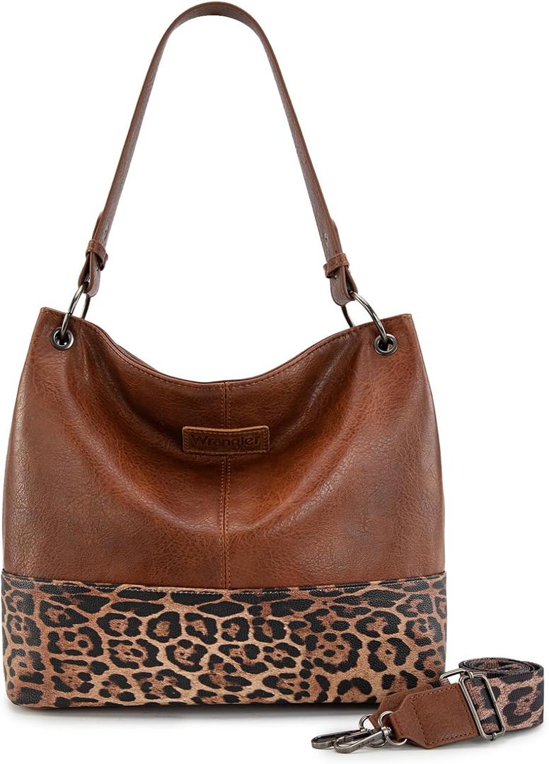 Wrangler Hobo Bags for Women Vegan Leather Top Handle Shoulder Purses and Handbags
