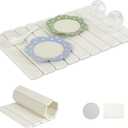 24"(L)16"(W) Foldable Stone Dish Drying Mat Fast Dry and Quickly Absorbed Collapsible Drying Mat, Protection Kitchen Counter , Diatomaceous Earth Food Grade Stone Drying Trays (White, 16*24 inch)