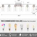 6 Light Bathroom Light Fixtures Brushed Nickel Vanity Light Over Mirror Modern Farmhouse Wall Lighting Sconces Wall Lamp for Bathroom, Bedroom, Living Room E26 Socket with Glass Shade