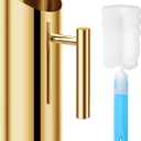 Water Pitcher, 1.5L/53 oz Metal Stainless Steel Water Jug with Ice Guard Pitcher with Cup Brush, Ergonomic Handle and Leak Proof, for Various Drinks, Fruit Tea, Cocktails and Iced Coffee(Gold)