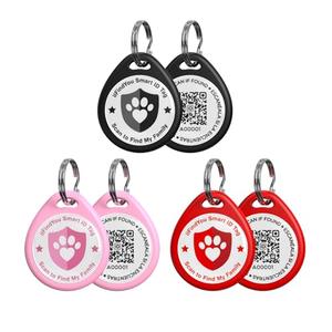 ilFindYou 3 Pack Dog Tags Personalized, QR Code Pet ID Tags for Dog Collar, Online Profile, Scan Location Alerts, Black,Pink,Red