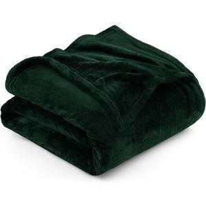 Utopia Bedding Fleece Blanket Queen Size Forest Green 300GSM Luxury Anti-Static Fuzzy Soft Microfiber Bed Blanket (90x90 Inch)
